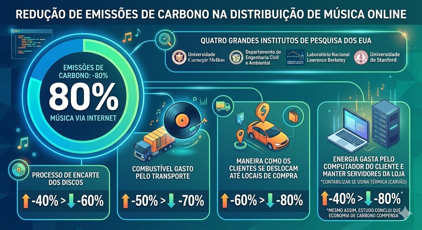 A Melodia da Sustentabilidade: Música Online Reduz em 80% a Emissão de Carbono