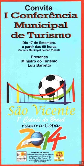 São Vicente (SP) promove I Conferência Municipal de Turismo e Investe na Preparação para a Copa de 2014