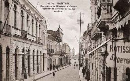 História e Fotos Antigas Santos SP: Rua XV de Novembro, a ‘Wall Street’ Santista
