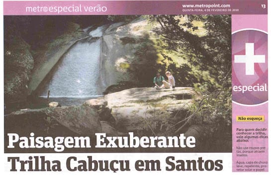 Renato Marchesini no Jornal Metro Santos – Trilha Cabuçu