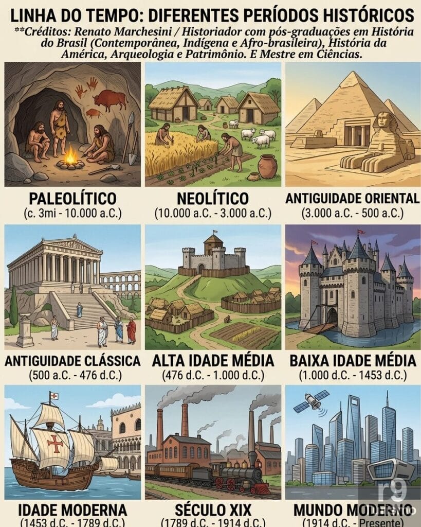 Linha do Tempo da História: Conheça os Principais Períodos Históricos e Suas Características