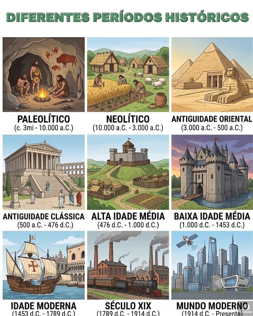 Diferentes Períodos Históricos: Uma Viagem Pela História da Humanidade