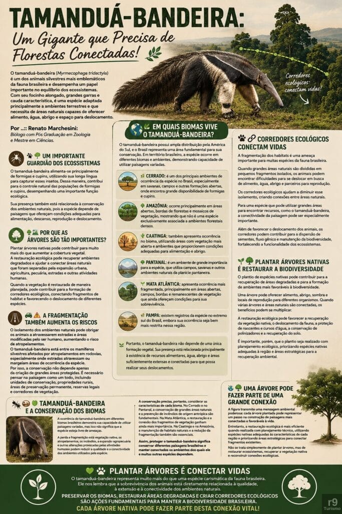 Tamanduá-Bandeira: Um Gigante que Precisa de Florestas Conectadas!